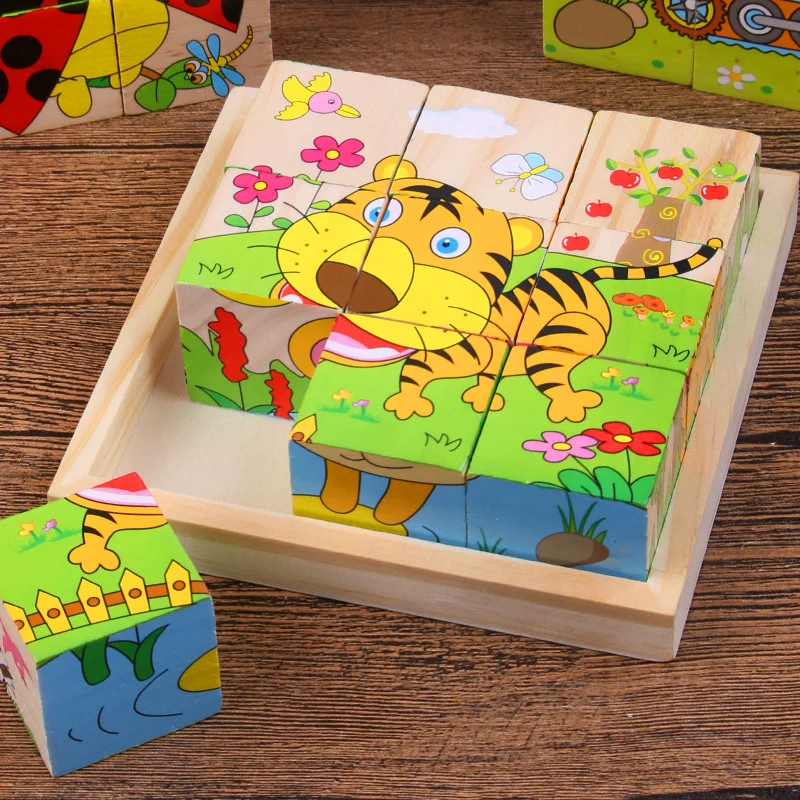 Bloques rompecabezas de madera para bebé – Juguete educativo 6 en 1 - imagen 4