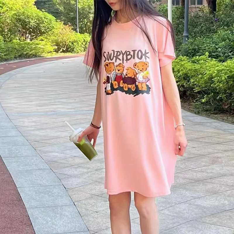 Vestido premamá estampado oso – Algodón transpirable para el verano - imagen 3
