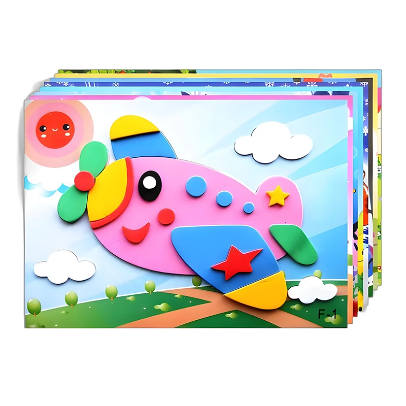 Pegatinas espuma EVA 3D autoadhesivas con tema de vehículos infantil