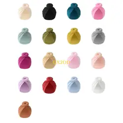 QX2D Gorro turbante para bebé con moño elástico anudado
