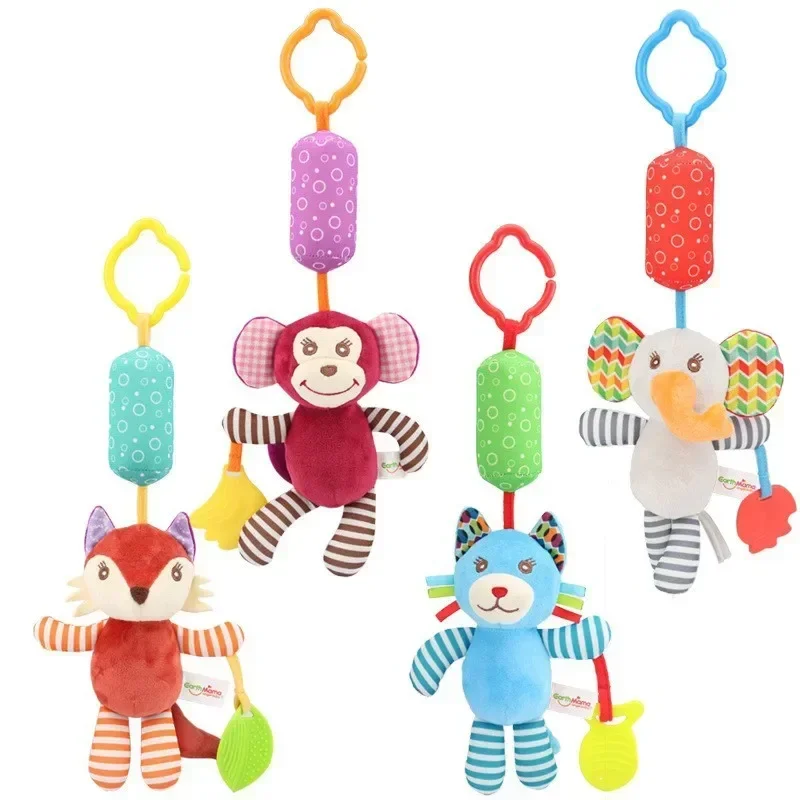 Sonajero de peluche infantil con reloj educativo y animales - imagen 4