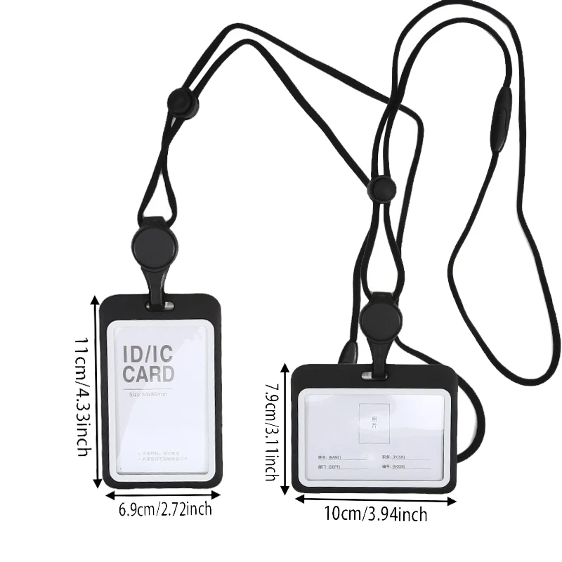 Porta tarjetas de identificación retráctil transparente con cordón - imagen 3