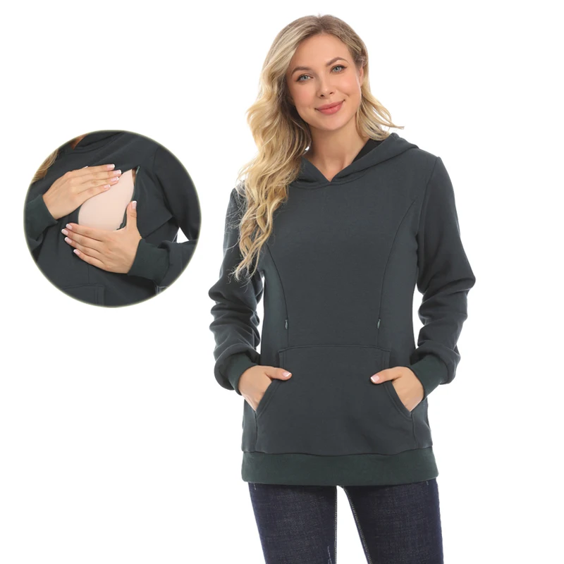 Sudadera de lactancia invernal con forro polar y cierre - imagen 3
