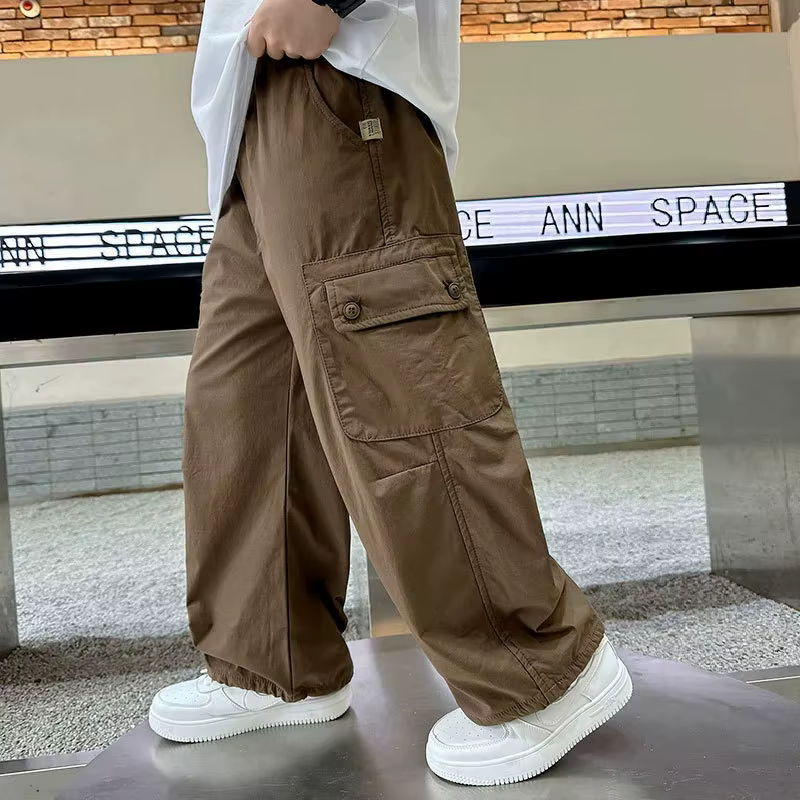 Pantalones de verano anchos para niños: hip-hop sólido informal - imagen 2
