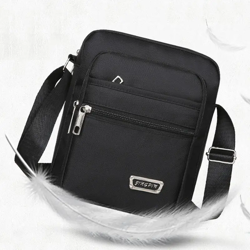 Bolso bandolera de nailon ligero con varias cremalleras para hombre - imagen 4