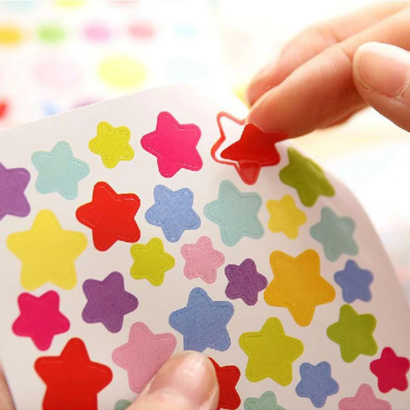Pegatinas para niños de papel puntos corazones estrellas – Decoración - imagen 5