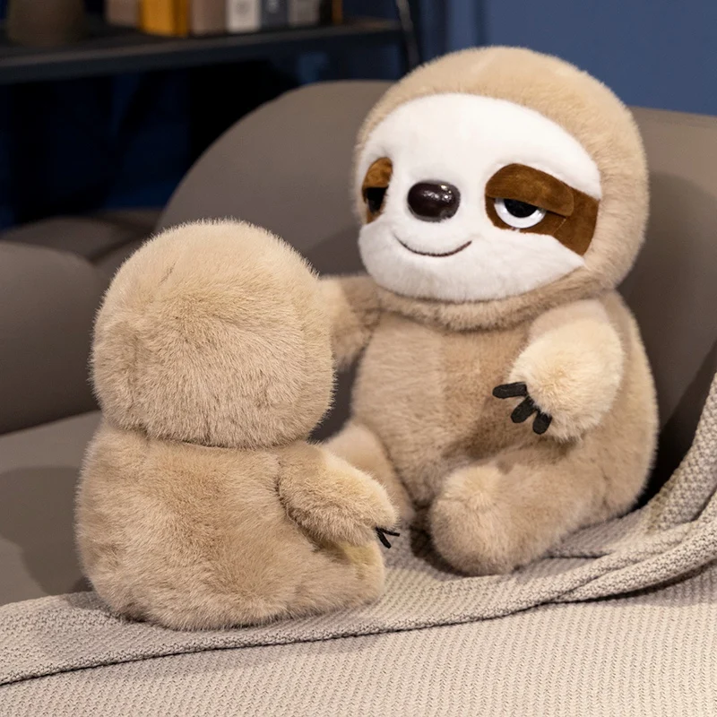 Peluche almohada de perezoso regordete del bosque, suave y relleno - imagen 4