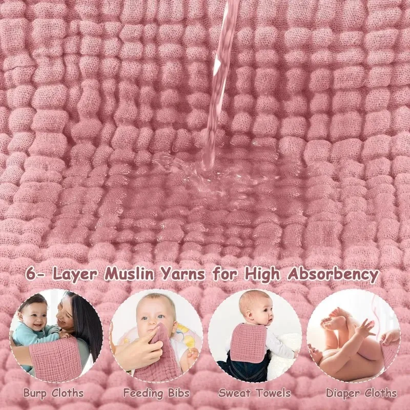 Toallas de muselina para bebé – Paños de eructos absorbentes - imagen 3