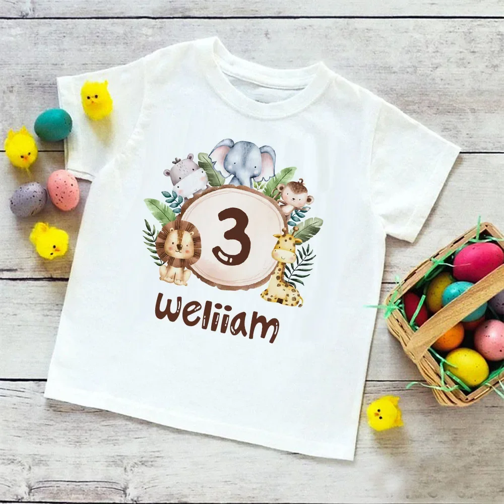 Camiseta de cumpleaños personalizada para niños con nombre de animales - imagen 4