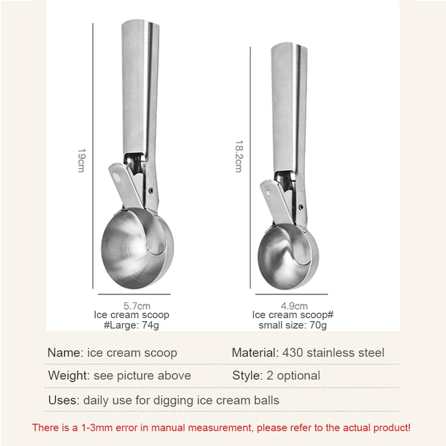 Cuchara multifunción para helado y fruta – Acero inoxidable - imagen 4