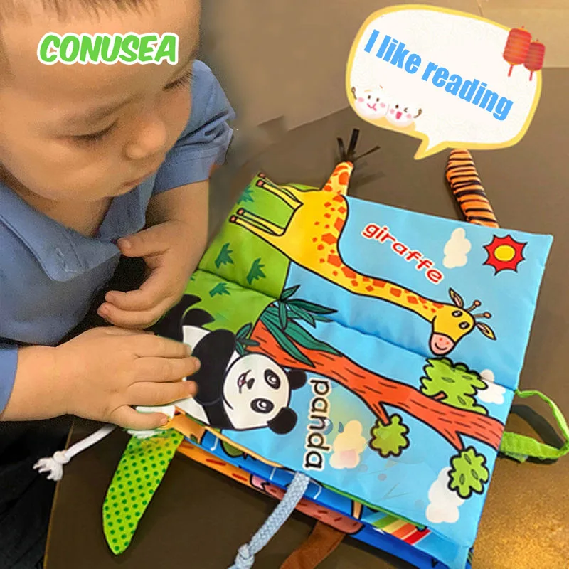 Libro de tela infantil 3D con animales y luces de peces - imagen 2