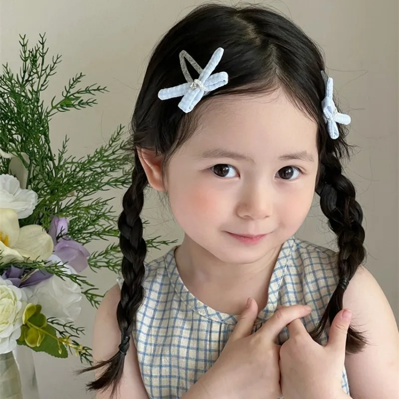 Pinzas para el pelo niña lazo a cuadros, corazón y lentejuelas - imagen 4