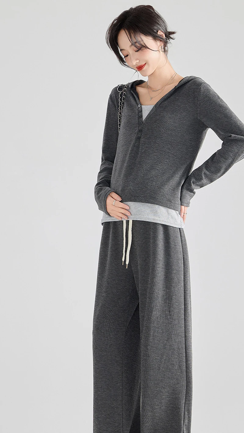 Ropa de maternidad estilo coreano para otoño e invierno, conjunto - imagen 5