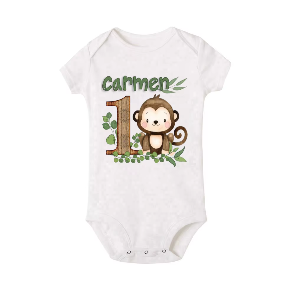 Pelele de safari personalizado con nombre para bebé recién nacido - imagen 4