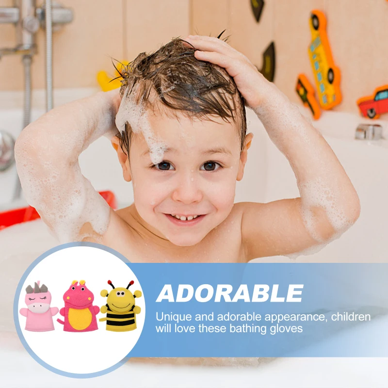 Guante de baño con diseño de conejo