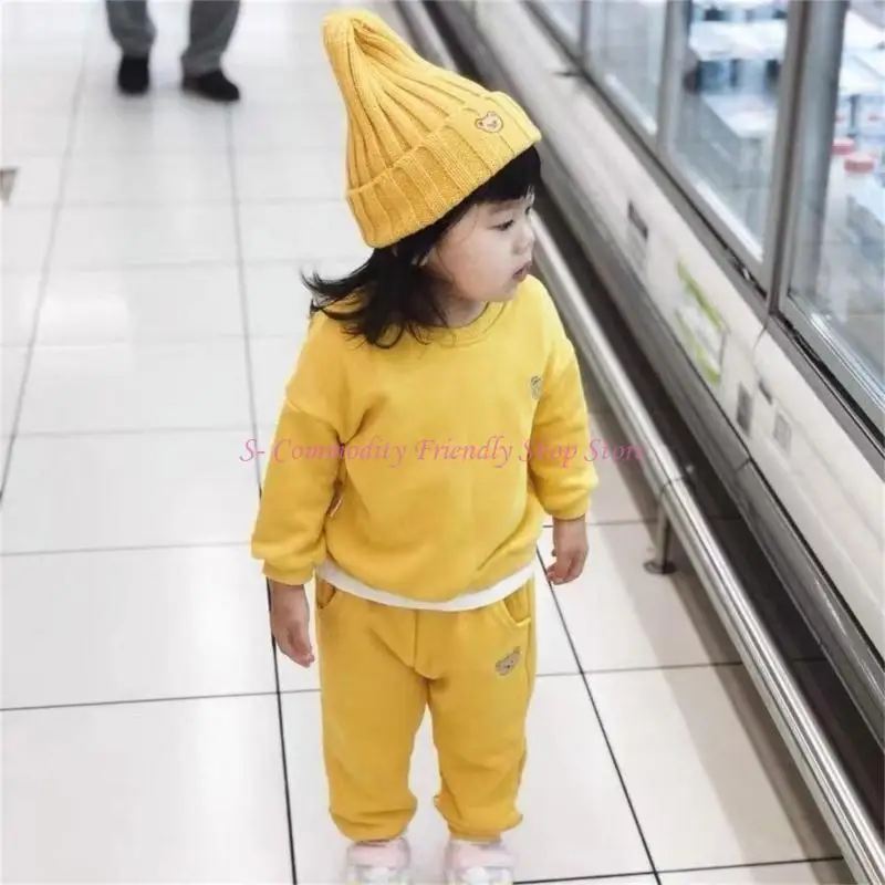 Gorro bebé bordado osito de dibujos animados suave y cálido unisex - imagen 3