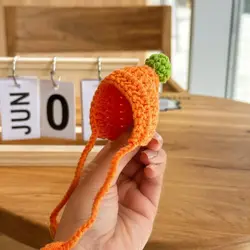 Gorro de punto para muñeca animal color caramelo estilo moderno