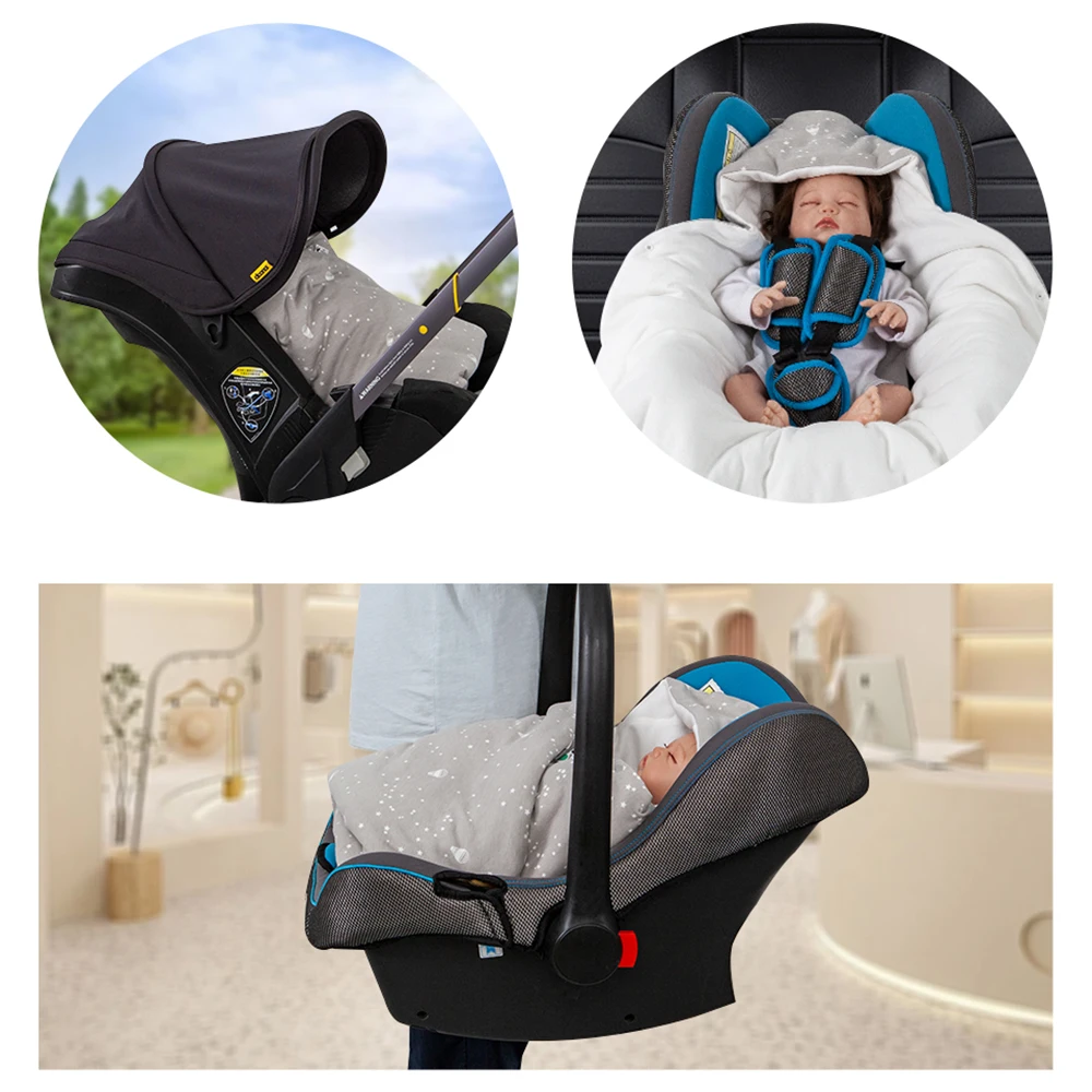 Manta envolvente para bebé con capucha - cálida en coche 0-6 meses - imagen 5