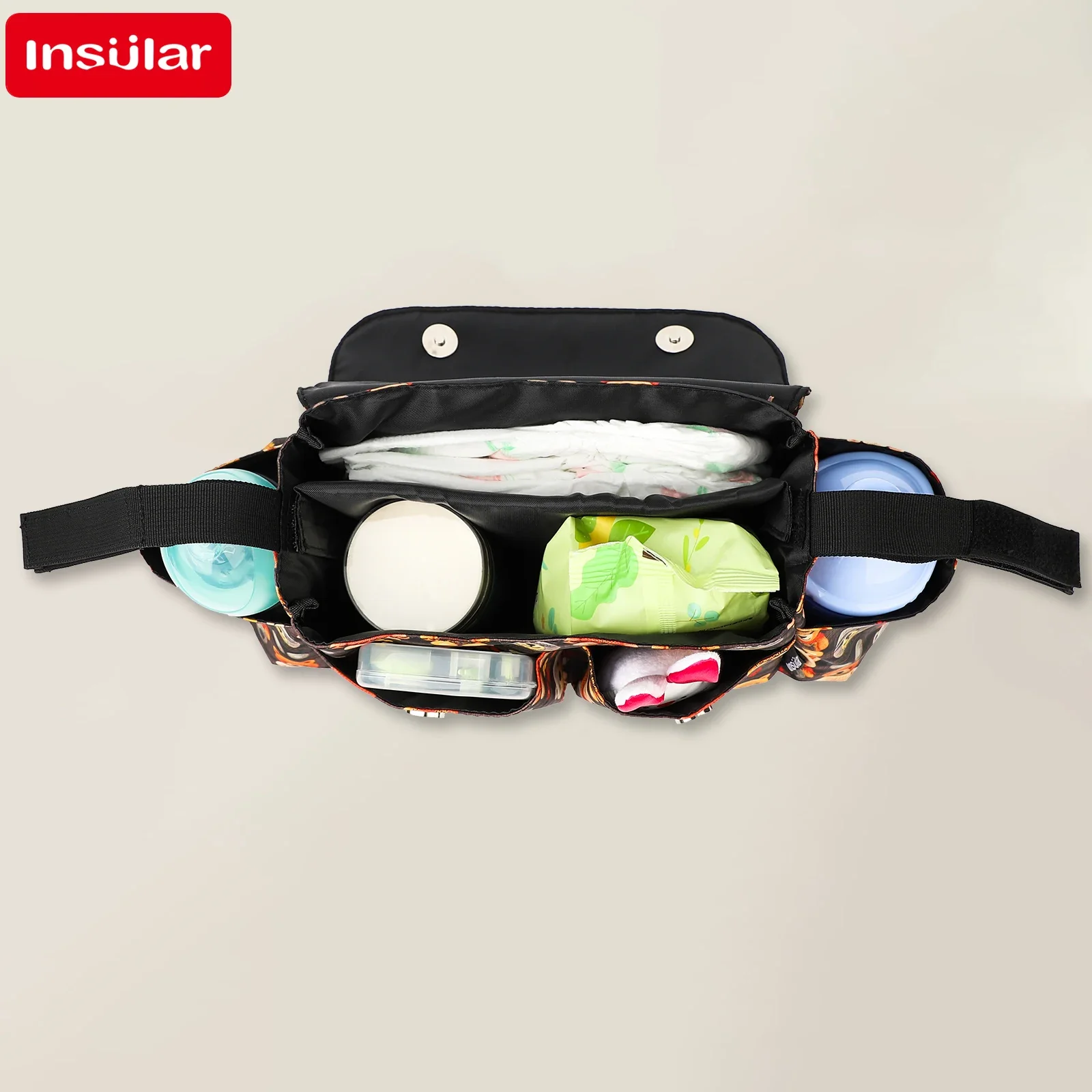 Bolsa para cochecito impermeable con colgante de gran capacidad