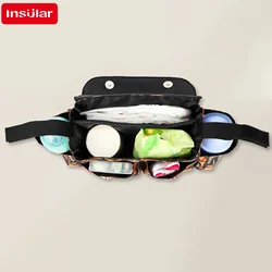Bolsa para cochecito impermeable con colgante de gran capacidad