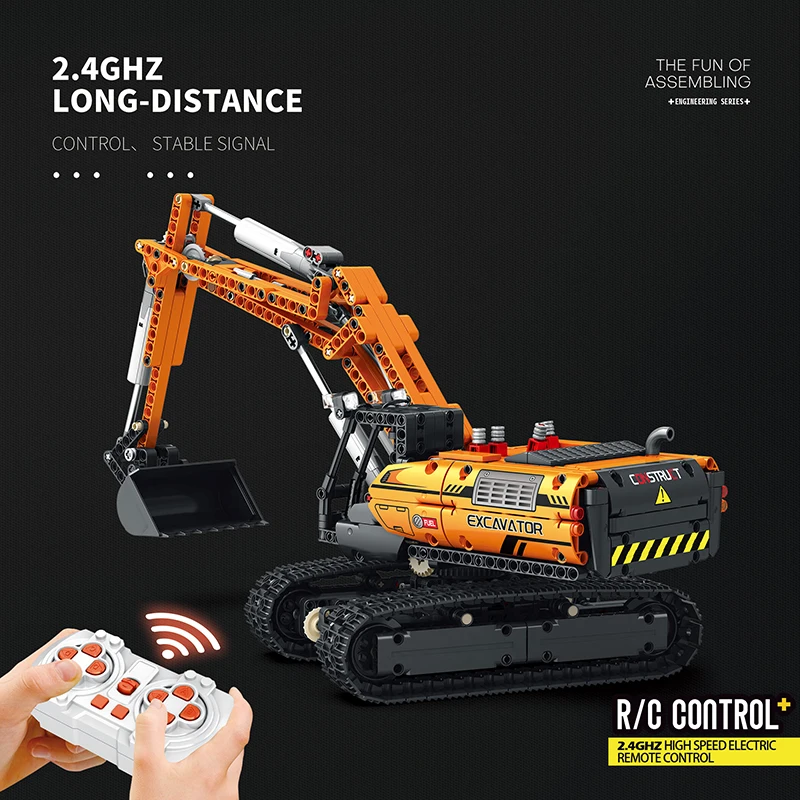 Set construcción excavadora RC orugas para niños - imagen 5