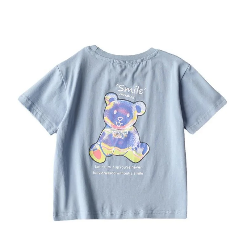 Camiseta manga corta verano con oso, look familiar madre-hija - imagen 3