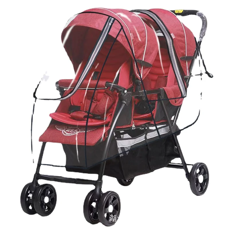 Funda impermeable para cochecito gemelo – protección completa lluvia y viento - imagen 2