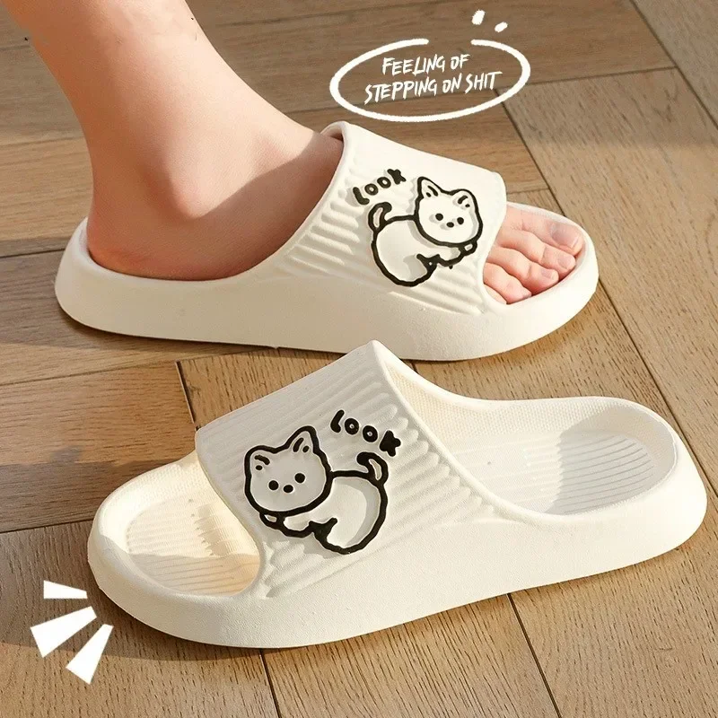 Pantuflas de verano antideslizantes con suela gruesa gato - imagen 4