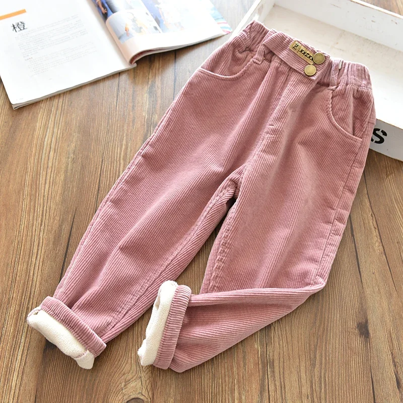 Pantalones acolchados de lana para niños en pana gruesa otoño-invierno - imagen 3
