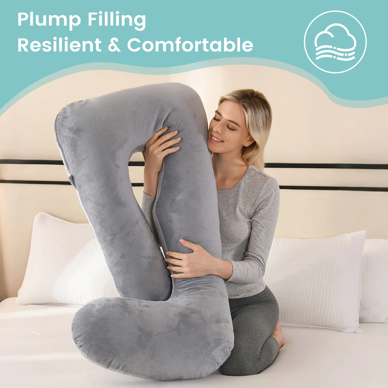 Almohada de embarazo G-Shape para descanso lateral y lactancia - imagen 5
