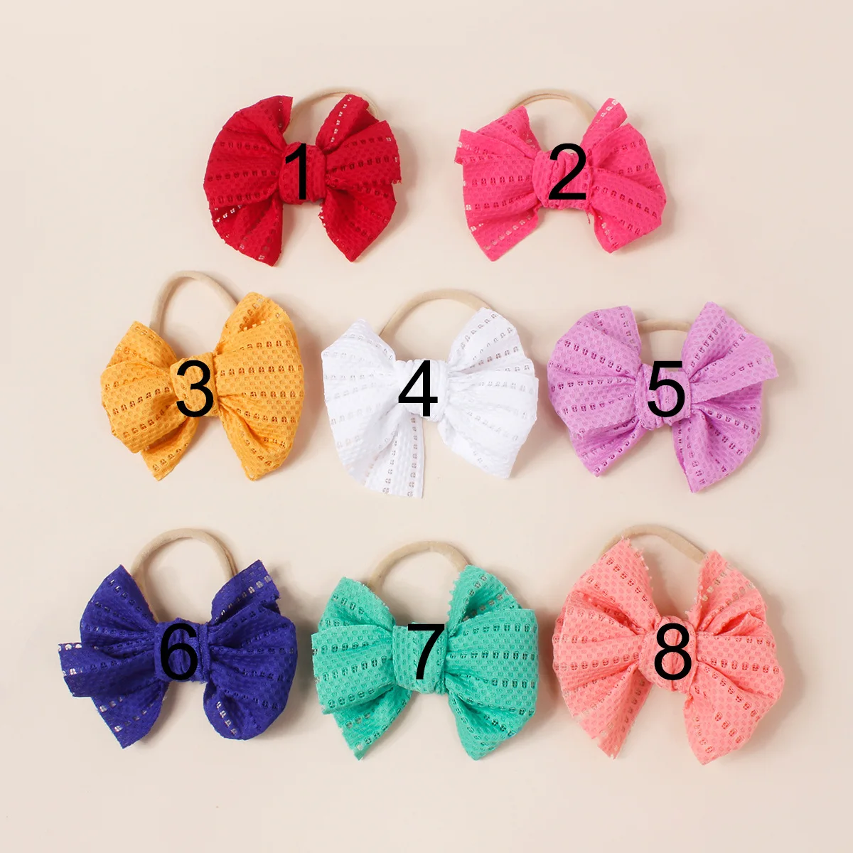 Diademas infantiles de algodón con lazos decorativos