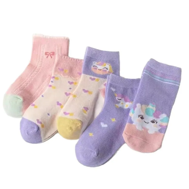 Calcetines infantiles unicornio hasta la pantorrilla para niñas otoño - imagen 3