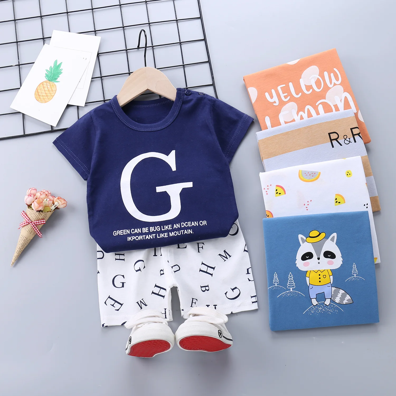 Conjunto de verano infantil en algodón: camiseta manga corta - imagen 5