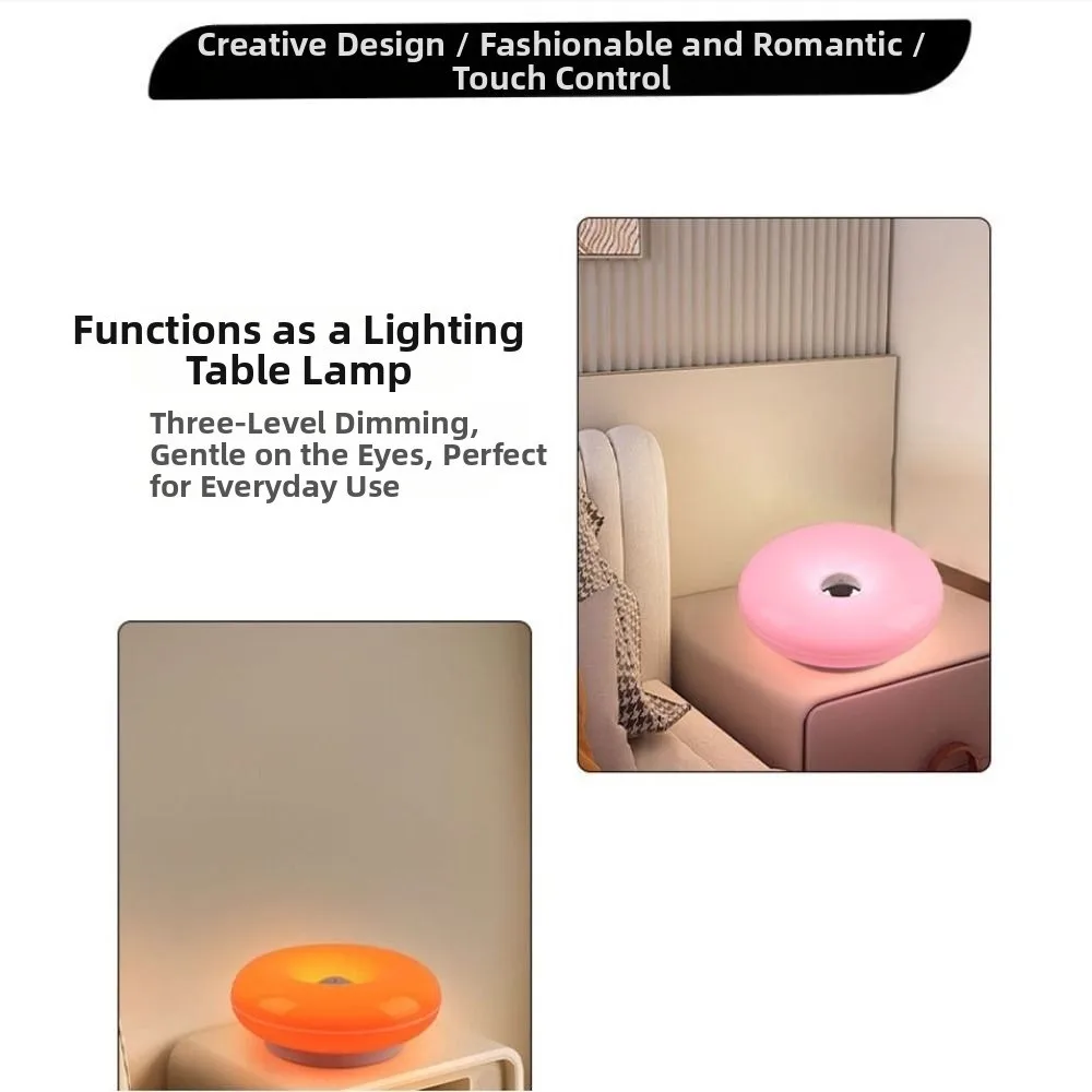 Lámpara de pared donut LED regulable con USB y luz ambiental - imagen 2