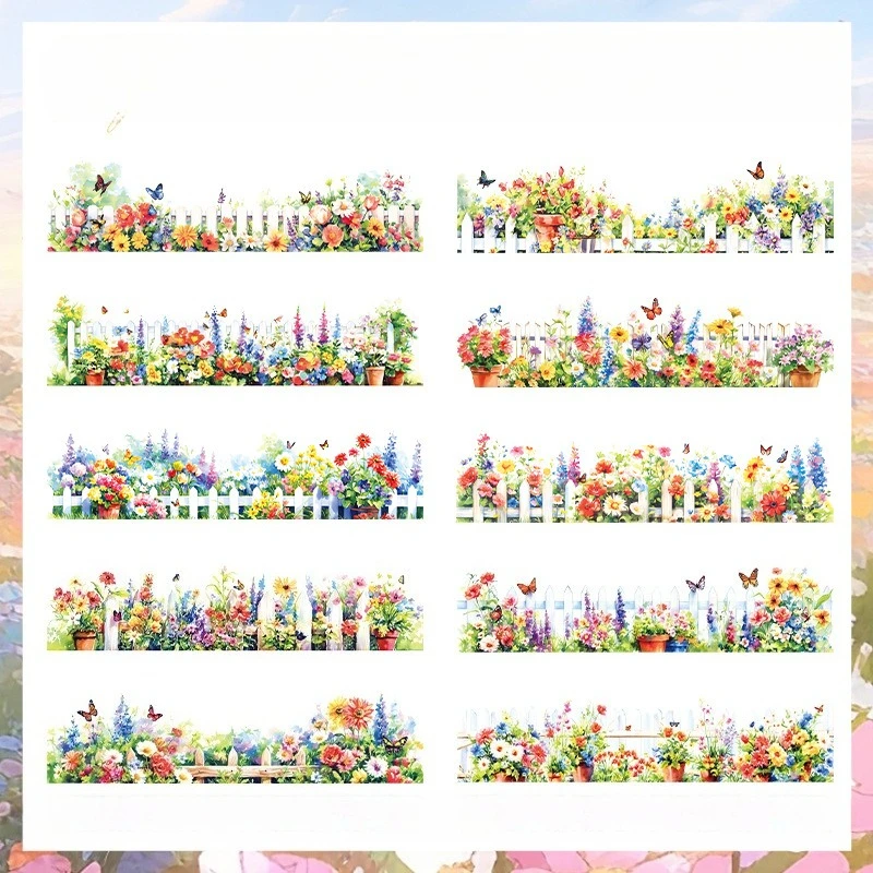 Pegatinas largas florales para manualidades y álbum de recortes - imagen 3
