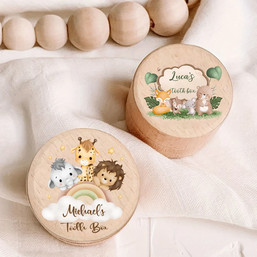 Caja cordón umbilical Safari madera personalizada – Regalo nacimiento - imagen 5