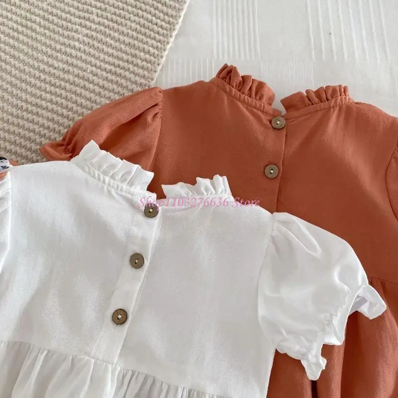 Pelele de bebé algodón con cuello de volantes