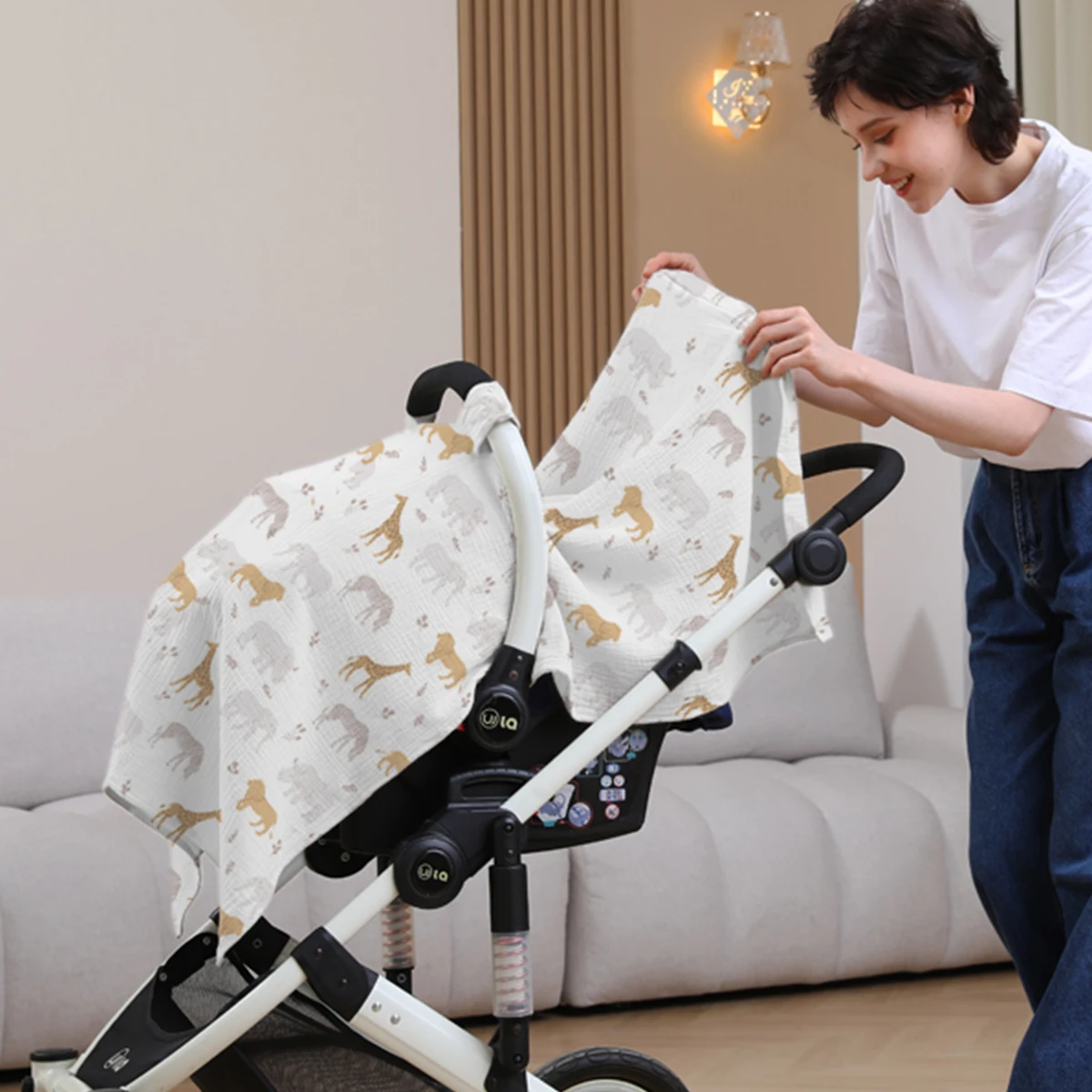 Kangobaby Mosquitera y protección solar suave para bebé de cochecito - imagen 3