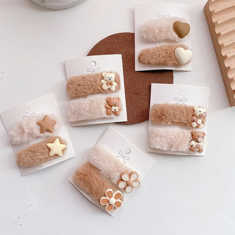 Horquillas para bebé niña de invierno con osito y estrella - imagen 3