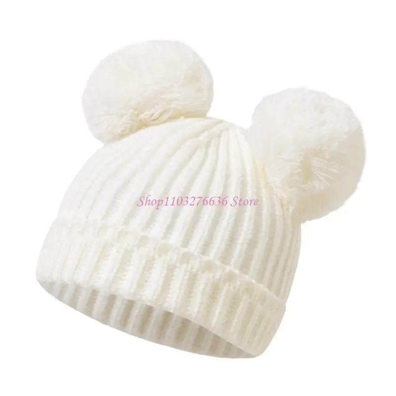 Gorro tejido ganchillo para bebé de invierno recién nacido con pompón - imagen 2