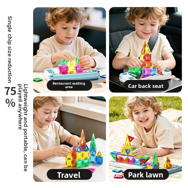 Bloques de construcción magnéticos mini para niños – Juego portátil - imagen 3