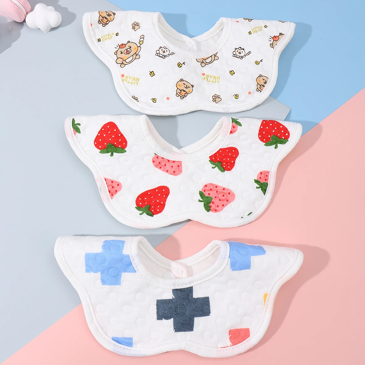 Babero neonatal de algodón 360° – Suave y absorbente - imagen 5