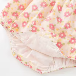 Conjunto 2 piezas para recién nacida: mono de algodón con flores