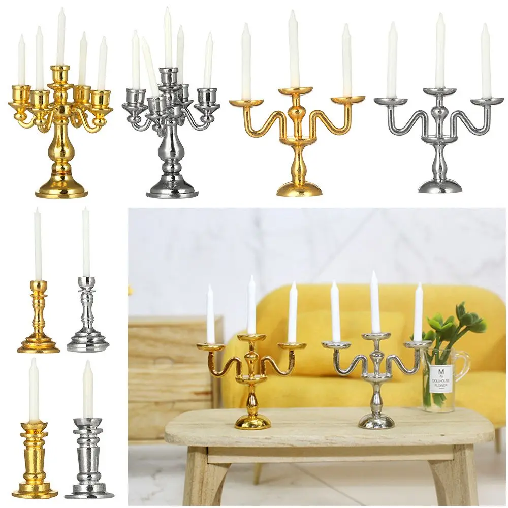 Candelabro miniatura acabado oro - detalle frontal