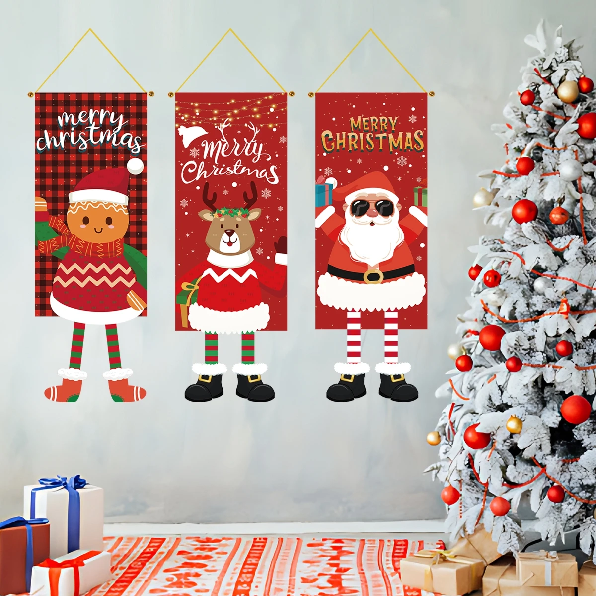Banderines navideños colgantes para casa, decoración festiva