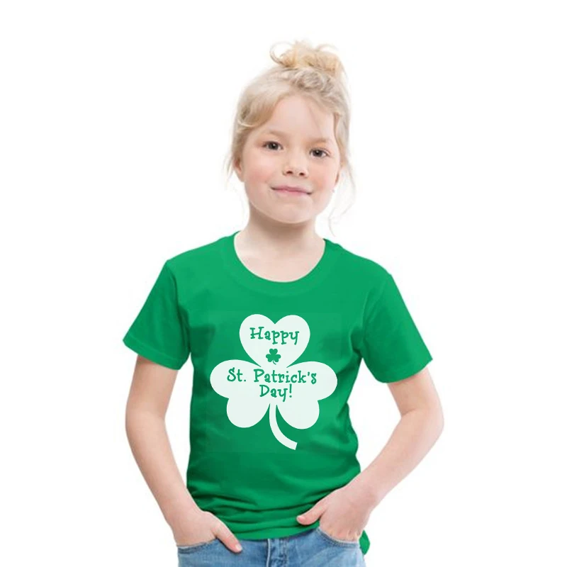 Camiseta Día de San Patricio para niños - Blanca con trébol - imagen 4
