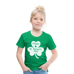 Camiseta Día de San Patricio para niños - Blanca con trébol