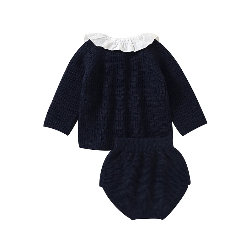 Conjunto de invierno para niña de punto cálido, manga larga completo - imagen 4