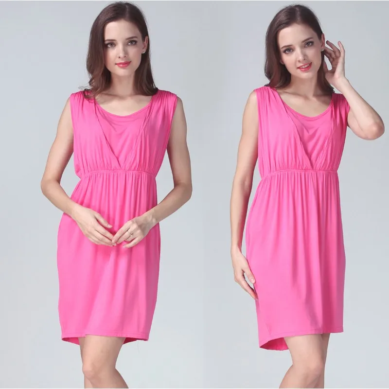 Vestido de lactancia veraniego sin mangas hasta la rodilla - imagen 4