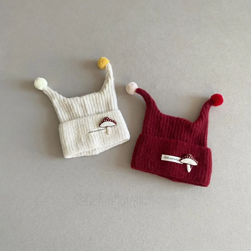 Gorrito bebé con orejeras de lana gruesa cortaviento, otoño-invierno - imagen 2